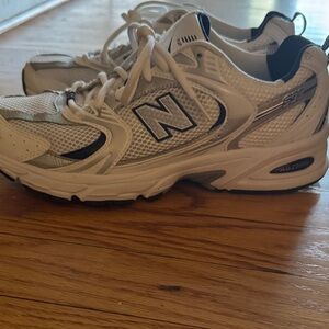 New Balance White and Black Running Shoes
